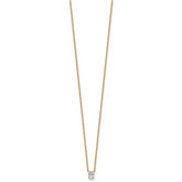 14k 1/4 carat Lab Grown Diamond VS+ F+ Oval Complete 18 inch Four Prong Pendant Necklace
